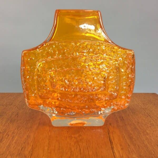Whitefriars Tangerine TV Vase by Geoffrey Baxter Geoffrey Baxter Antique Glassware 9