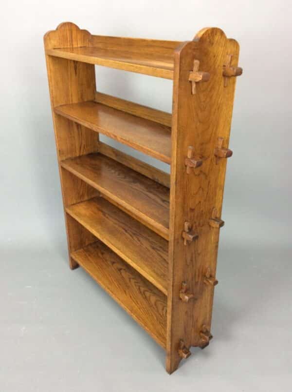 Arts and Crafts 5 Tier Oak Pegged Bookcase