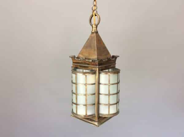 Large Arts and Crafts Brass Lantern Arts and Crafts Antique Lighting 5