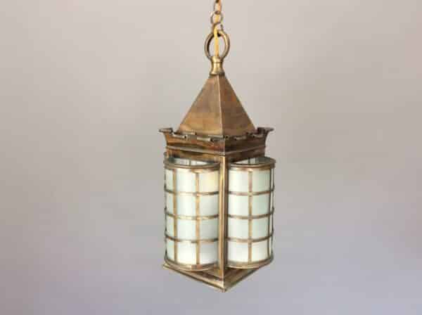 Large Arts and Crafts Brass Lantern - Image 3