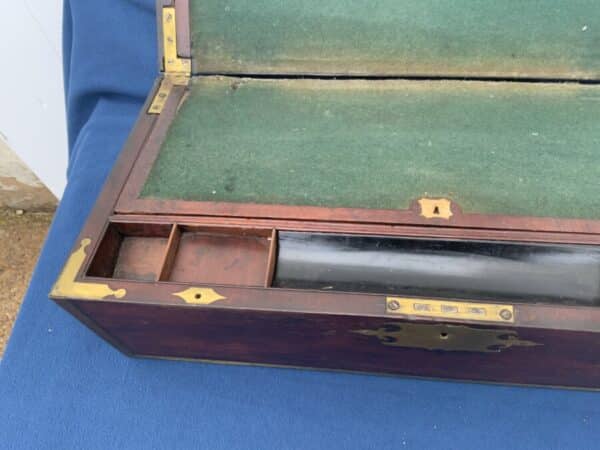 Military Writing slope, circa 1760 brass bound Mahogany. - Image 12