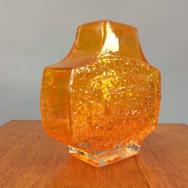 Whitefriars Tangerine TV Vase by Geoffrey Baxter Geoffrey Baxter Antique Glassware 5