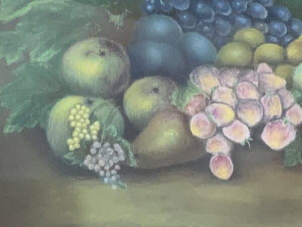 1914 large framed still life pastel - Image 11