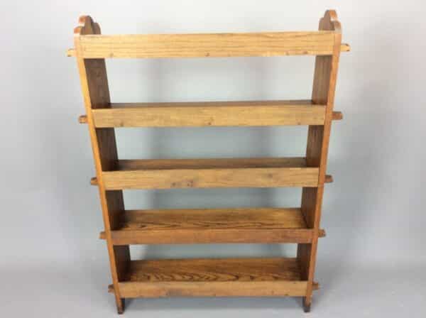 Arts and Crafts 5 Tier Oak Pegged Bookcase - Image 4