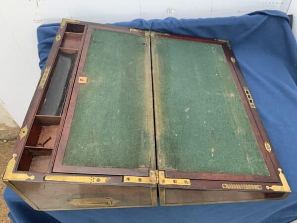 Military Writing slope, circa 1760 brass bound Mahogany. Antique Boxes 20