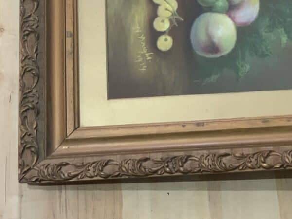 1914 large framed still life pastel Antique Art 8