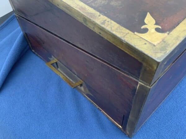 Military Writing slope, circa 1760 brass bound Mahogany. - Image 8