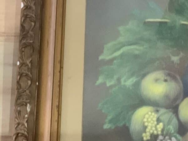 1914 large framed still life pastel - Image 16
