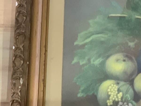 1914 large framed still life pastel Antique Art 18