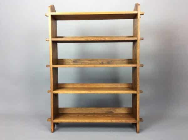 Arts and Crafts 5 Tier Oak Pegged Bookcase - Image 6
