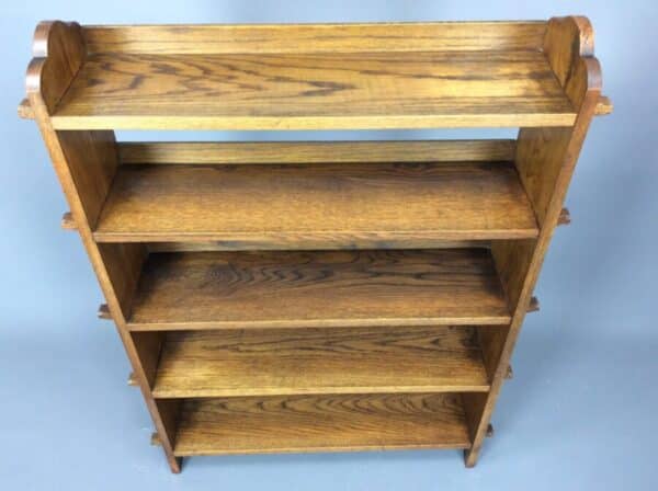 Arts and Crafts 5 Tier Oak Pegged Bookcase Arts and Crafts Antique Bookcases 5