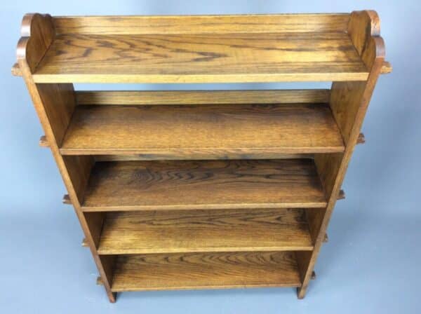 Arts and Crafts 5 Tier Oak Pegged Bookcase - Image 3