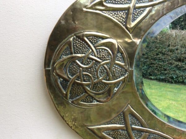 Arts and Crafts Glasgow School Brass Mirror - Image 2