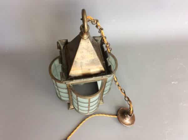 Large Arts and Crafts Brass Lantern - Image 8