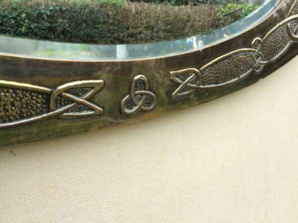 Arts and Crafts Glasgow School Brass Mirror - Image 4