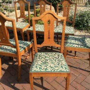 Set of 8 Dining Chairs by S.J Waring & Sons Arts and Crafts Antique Chairs
