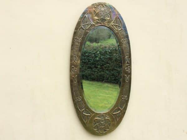 Arts and Crafts Glasgow School Brass Mirror - Image 5