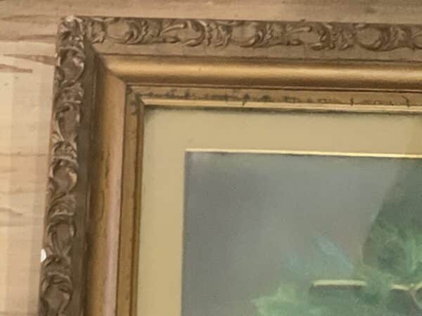 1914 large framed still life pastel - Image 15