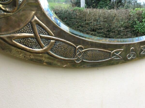 Arts and Crafts Glasgow School Brass Mirror Arts and Crafts Glasgow School Brass Mirror Antique Mirrors 5