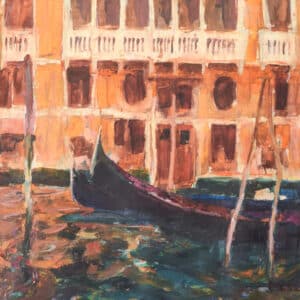 Jesus Fernandez Bautista – Gondolas in Venice fine art Antique Art