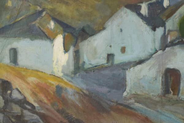Early Symbolism Expressionist Mountain Landscape with Village - Image 8