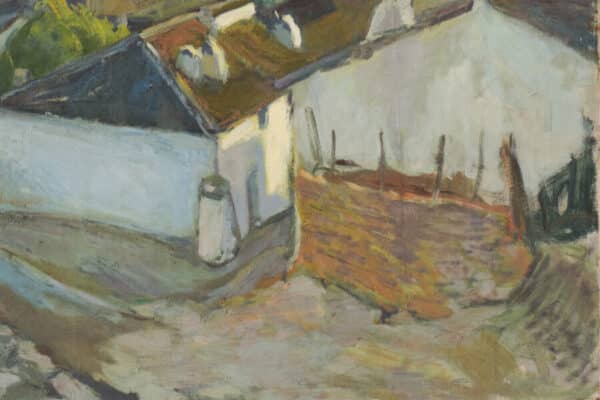 Early Symbolism Expressionist Mountain Landscape with Village - Image 9