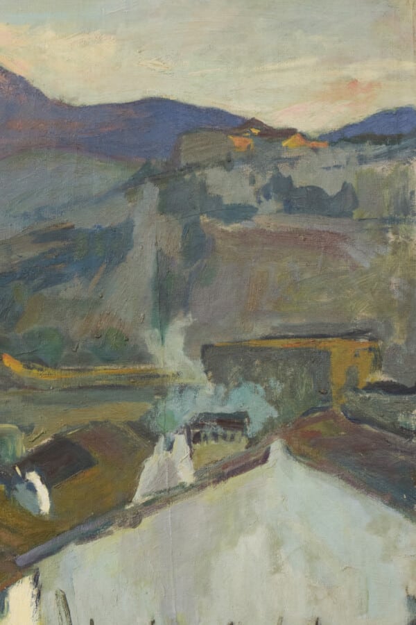 Early Symbolism Expressionist Mountain Landscape with Village fine art Antique Art 12