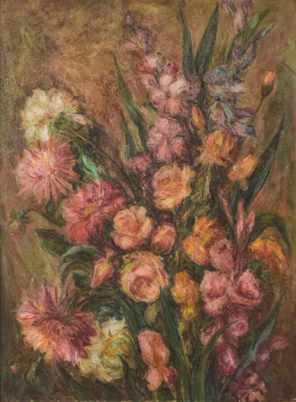 Still Life with Flowers - Oil on Canvas - Image 2