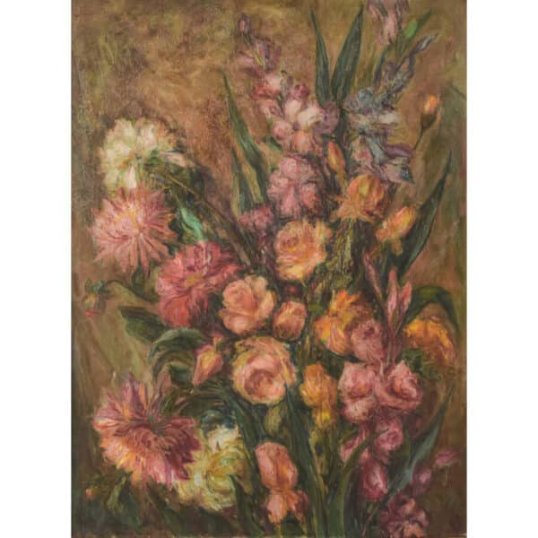 Still Life with Flowers – Oil on Canvas fine art Antique Art 3