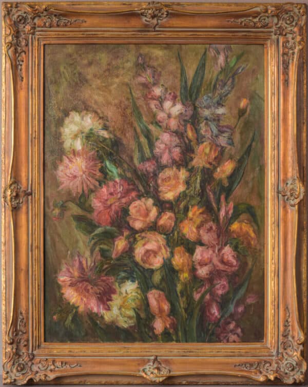 Still Life with Flowers – Oil on Canvas fine art Antique Art 5