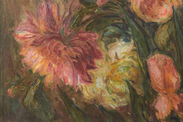 Still Life with Flowers - Oil on Canvas - Image 9