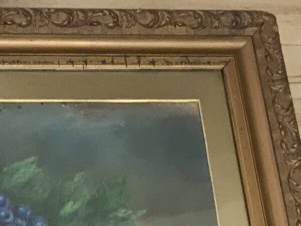 1914 large framed still life pastel - Image 13
