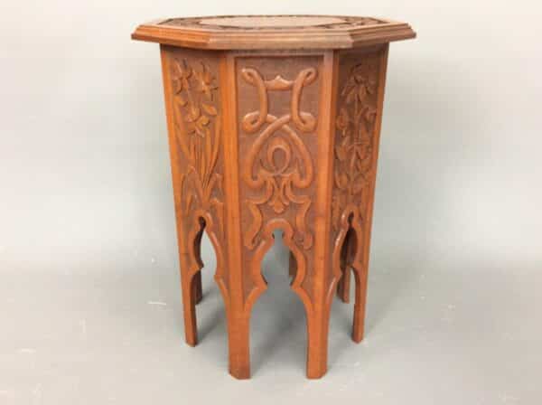 Arts and Crafts Mahogany Octagonal Side Table - Image 4