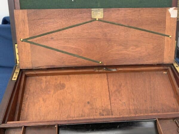 Military Writing slope, circa 1760 brass bound Mahogany. - Image 14