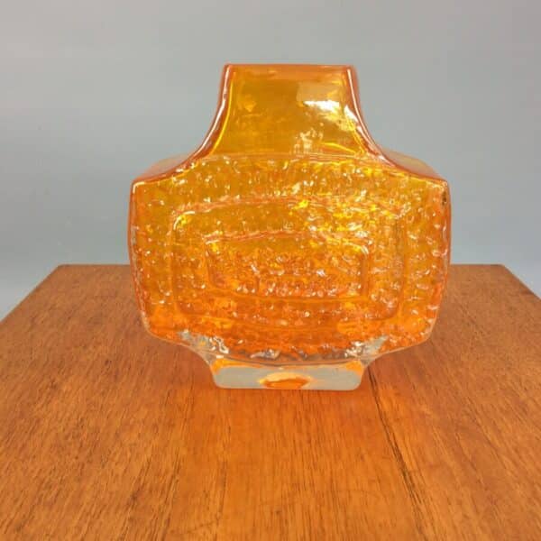 Whitefriars Tangerine TV Vase by Geoffrey Baxter Geoffrey Baxter Antique Glassware 8