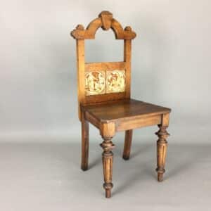 Gothic Revival Hall Chair with Minton Tiles gothic revival Antique Chairs