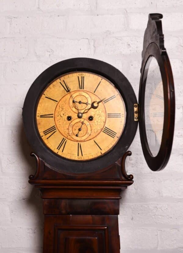 Scottish Drum Head Grandfather Clock by Ingram & Son Ayr SAI1310 Antique Clocks 13