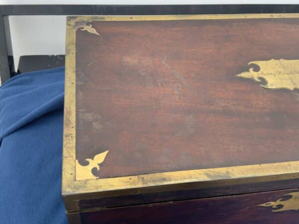 Military Writing slope, circa 1760 brass bound Mahogany. Antique Boxes 5