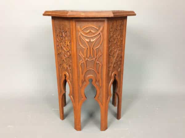 Arts and Crafts Mahogany Octagonal Side Table - Image 5