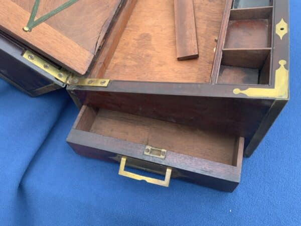 Military Writing slope, circa 1760 brass bound Mahogany. Antique Boxes 19