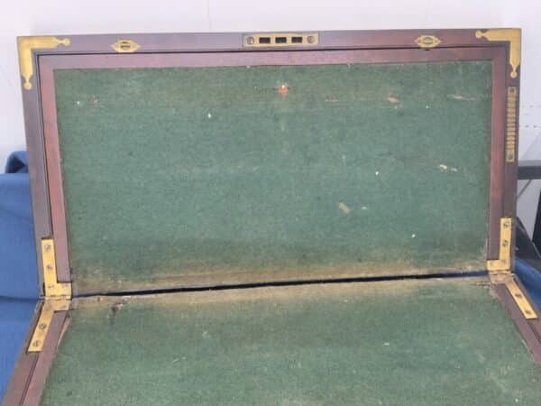 Military Writing slope, circa 1760 brass bound Mahogany. - Image 13