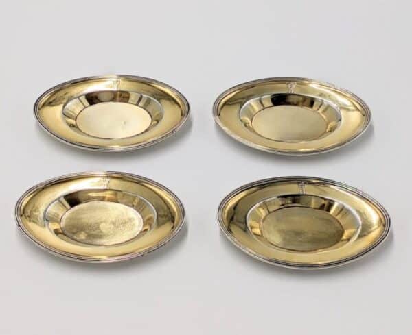 Georgian 1800 Antique Solid Silver Side Salt Dishes Plates 270g - Image 7