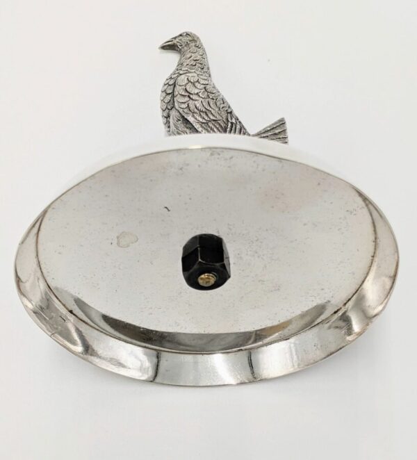 Antique Solid Silver Car Mascot Fighting Cock on Radiator Cap & Stand - Image 11