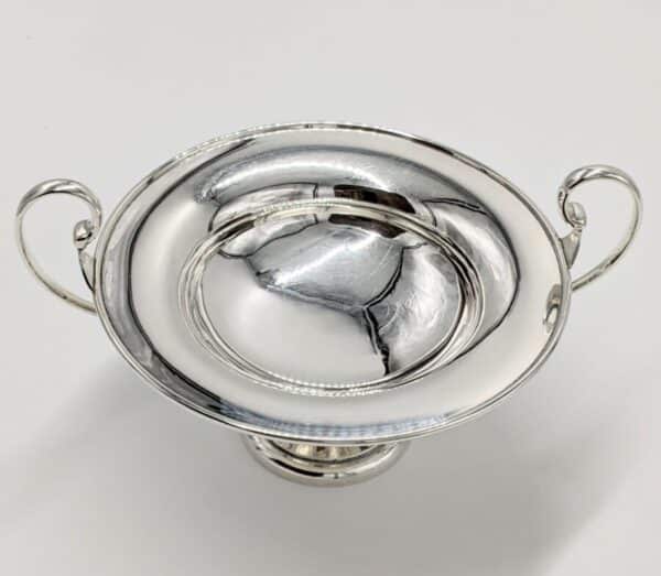 Antique Heavy Solid Silver Pedestal Dish Comport Table Centre 929g - Image 8