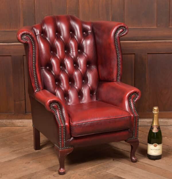 Miniature Red Leather Wing Back Chesterfield SAI2649
