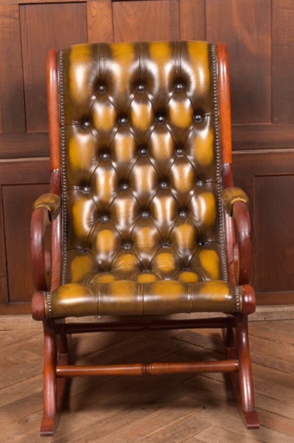 Leather Upholstered Slipper Style / Rocking Chair SAI2650 Chesterfield Antique Chairs 3
