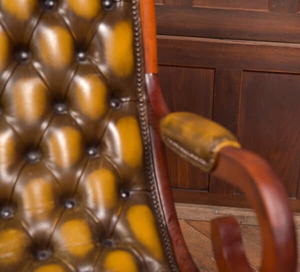 Leather Upholstered Slipper Style / Rocking Chair SAI2650 Chesterfield Antique Chairs 11