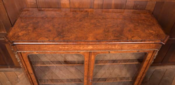 Victorian Walnut Bookcase / Display Cabinet SAI2651 - Image 12