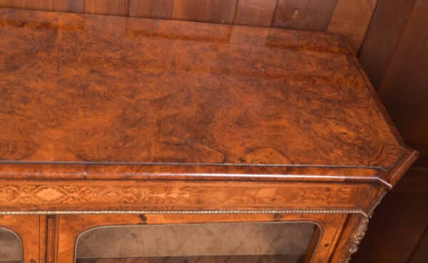 Victorian Walnut Bookcase / Display Cabinet SAI2651 - Image 9