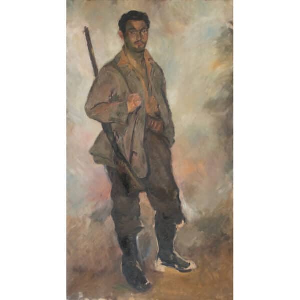 Spanish Republican Fighter - Oil on Canvas